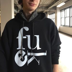 Black custom screen printed Fuke hoodie